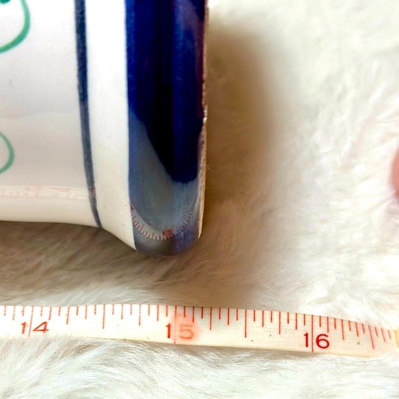 Italian Majolica Ceramic Love Birds Pottery Tall Cruet Pitcher Vase - Picture 8 of 8